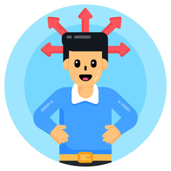 
A flat editable icon of self direction

