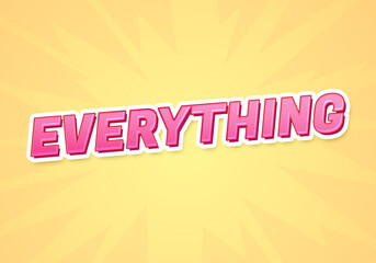 Everything word concept. Everything on yellow background. use for cover, banner, blog.