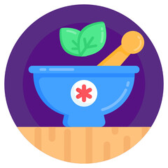 
A flat premium icon of herbal medication 

