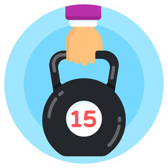 
Download this premium quality flat icon of kettlebell 

