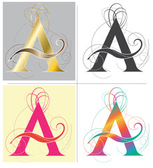 Letter A alphabet font vector design