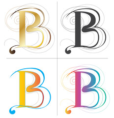 B alphabet font design