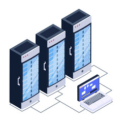 
Icon of data server room in modern isometric design 

