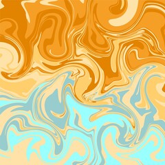 blue orange color psychedelic fluid art abstract background concept design vector illustration