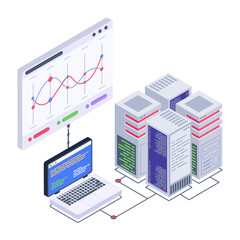 
Icon of data server room in modern isometric design 

