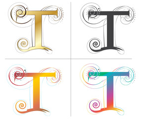 Letter T alphabet font design