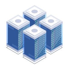 
Icon of data server room in modern isometric design 

