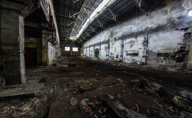 abandoned buildings with rubbish inside