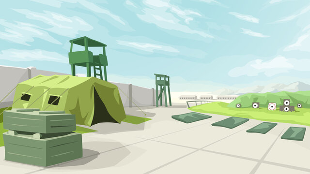 big military training base green color