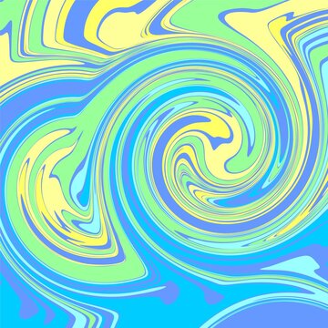 blue yellow green color psychedelic fluid art abstract background concept design vector illustration