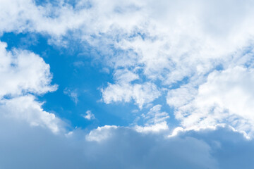 blue sky with clouds, nature with space to copy text