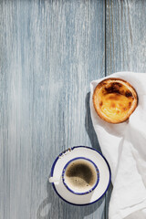 Traditional Portuguese egg tart dessert