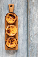 Traditional Portuguese egg tart dessert