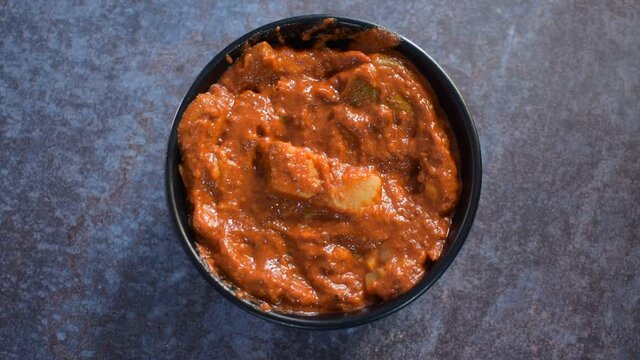 Traditional Indian spicy cut mango pickle