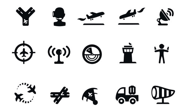  Air Traffic Control Icons Vector Design 