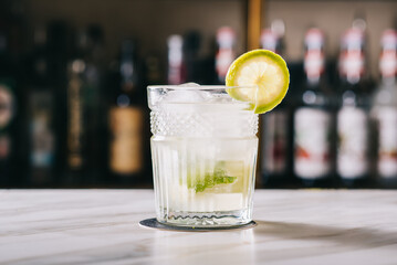 lime cocktail gin basil smash cocktail