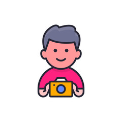 Capturing device vector Filled outline icon style illustration. EPS 10 file