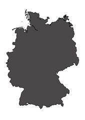 Naklejka premium black contour grey map of Germany (Deutschland, D, DE)