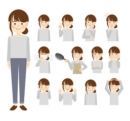 若い女性セット