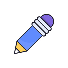 Lead pencil vector Filled outline icon style illustration. EPS 10 file