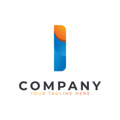 Creative Initial Letter I Logo Design. Yellow and Blue Geometric Arrow Shape Origami Style. Usable for Business and Branding Logos. Flat Vector Logo Design Ideas Template Element. Eps10 Vector