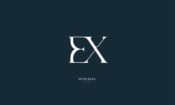 Alphabet letter icon logo EX