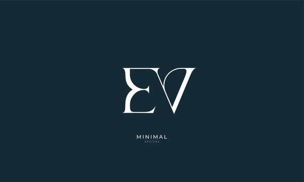 Alphabet letter icon logo EV