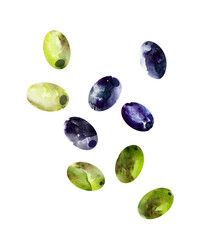 Watercolor abstract snack food illustration