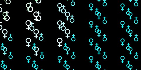 Light Blue, Green vector texture with women's rights symbols.