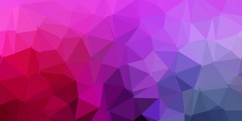 Dark pink, green vector poly triangle template.