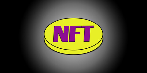 NFT Non-fungible token illustration art design.