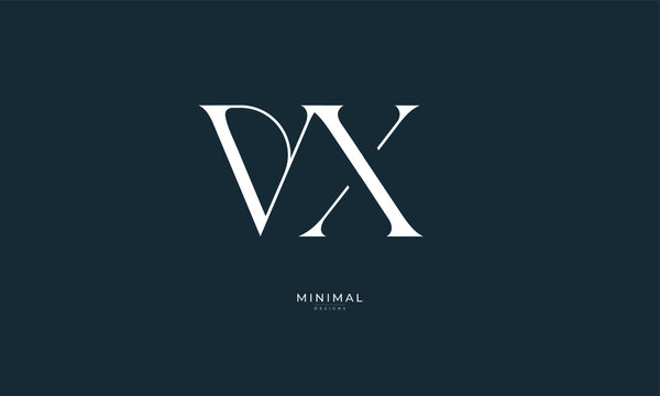 Alphabet letter icon logo VX