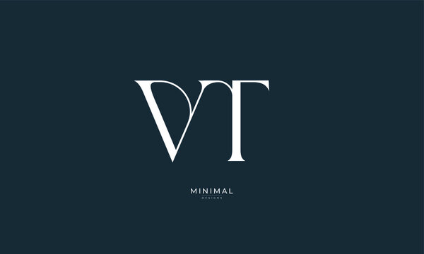 Alphabet letter icon logo VT
