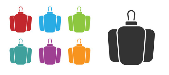 Black Bell pepper or sweet capsicum icon isolated on white background. Set icons colorful. Vector