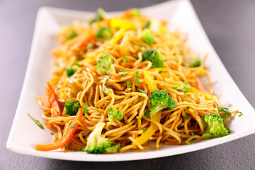 fried noodles with vegetables- asia food