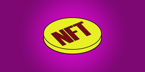 NFT Non-fungible token illustration art design.