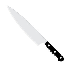 Sharp Chef's kitchen knife isolated on white background