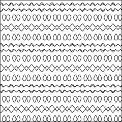 Geometric vector pattern with triangular elements. Seamless abstract ornament for wallpapers and backgrounds. Black and white colors.