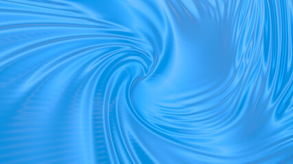 Beautiful flowing fabric of blue wavy silk or satin. 3d rendering image.