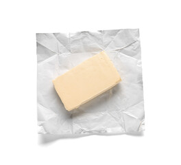 Fresh butter on white background