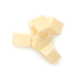 Fresh butter on white background