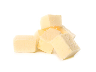 Fresh butter on white background