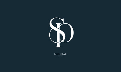 Alphabet letter icon logo SP