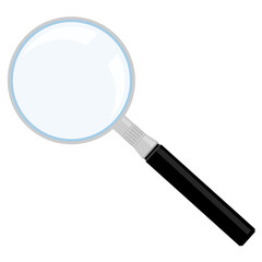 Magnifying glass isolated on white background.