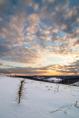 sunset over the mountains