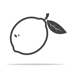 Lemon fruit icon vector isolated