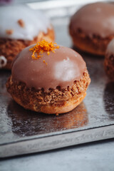 Delicious french Choux Craquelin pastries