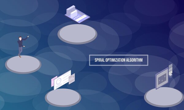 Spiral optimization algorithm concept on abstract design