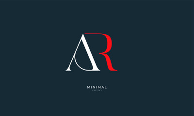 Alphabet letter icon logo AR