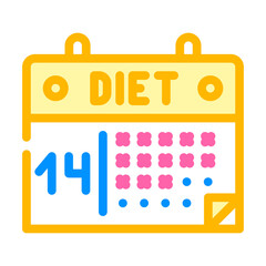 calendar diet color icon vector. calendar diet sign. isolated symbol illustration